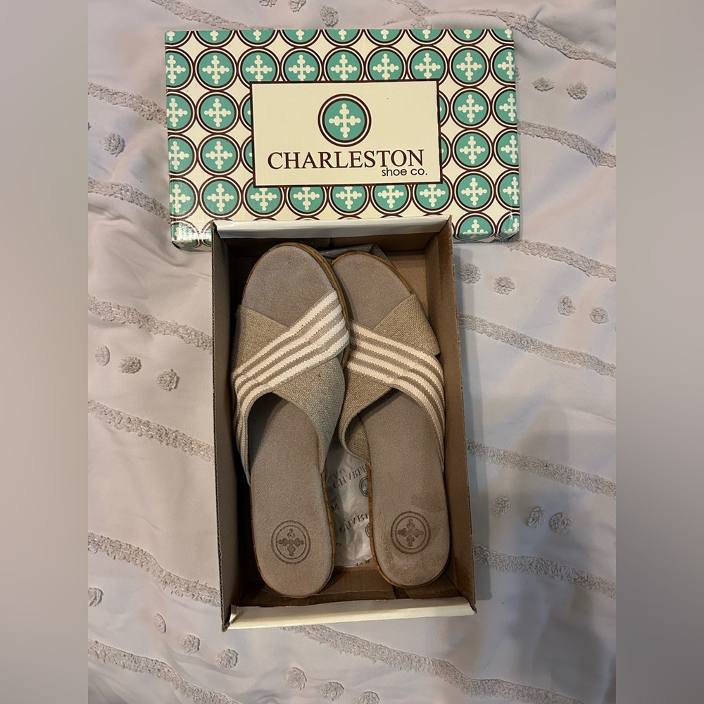 Women's Beige Sandals—Charleston Shoe Co
